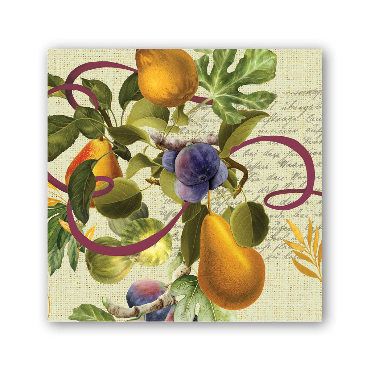 Fig & Pear Cocktail Napkin - Pack of 6