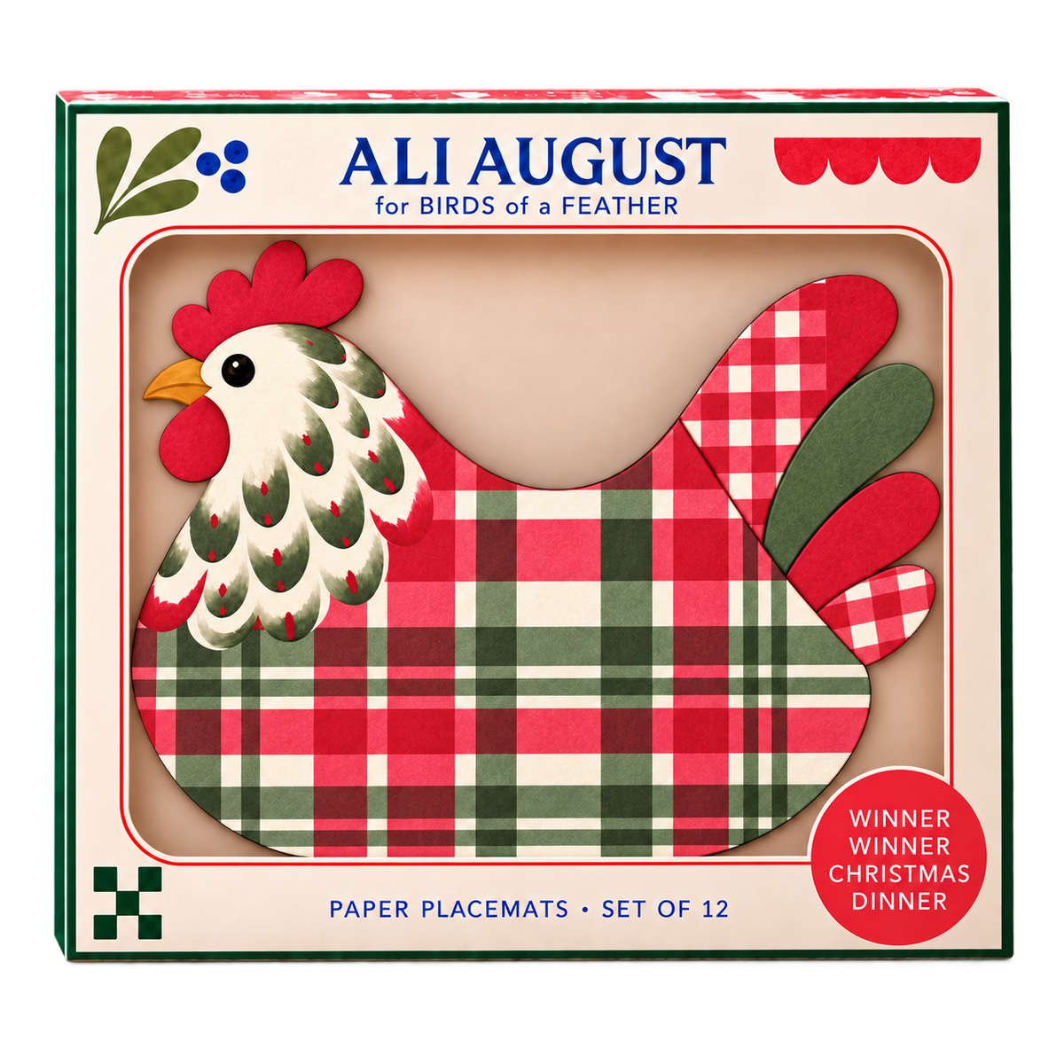 Winner Winner Christmas Dinner Placemats - Set of 12