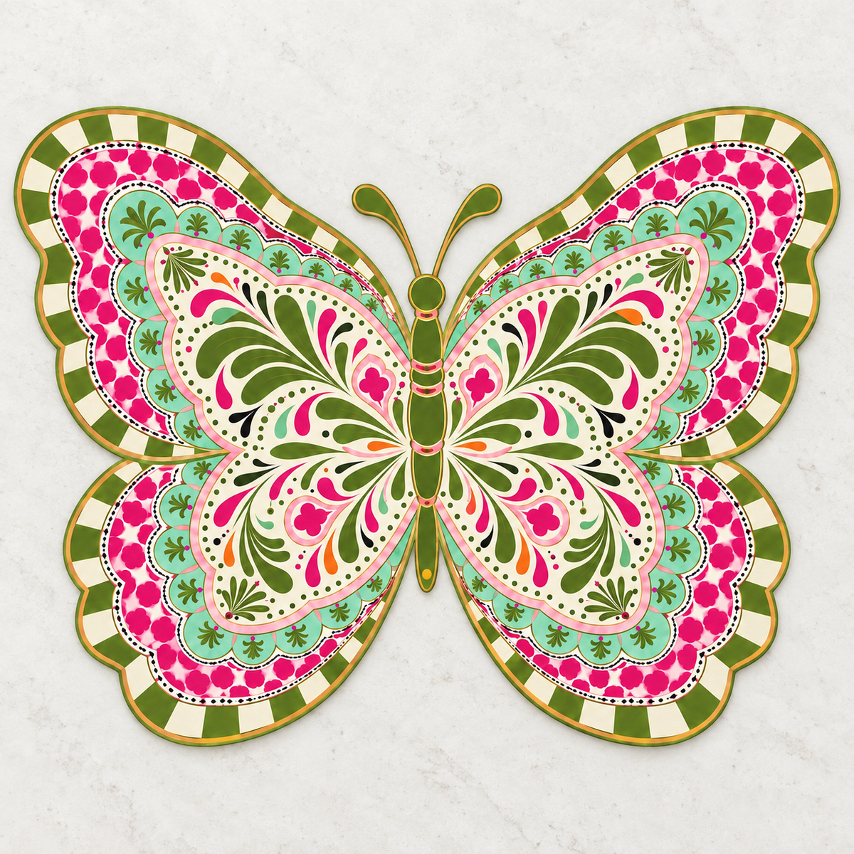 Pink and Green Social Butterfly Placemats - Set of 12