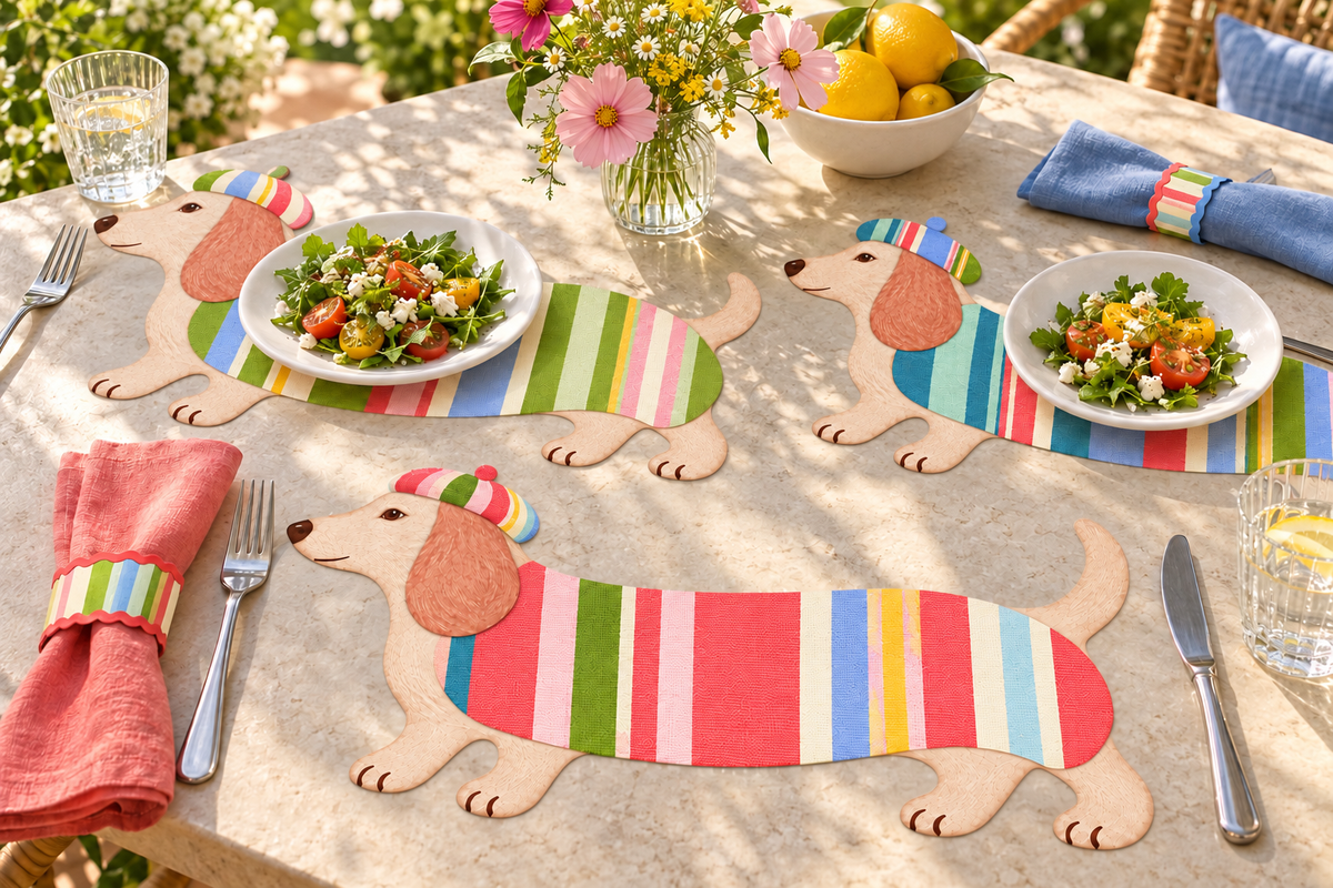 Long Lunch Dachshund Placemats - Set of 12 placemats