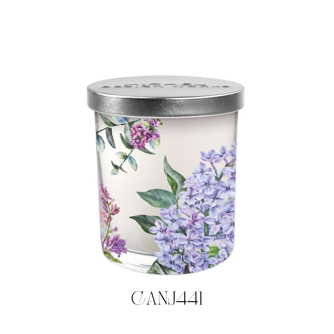 French Lilacs Decorative Glass Candle - Pack of 4