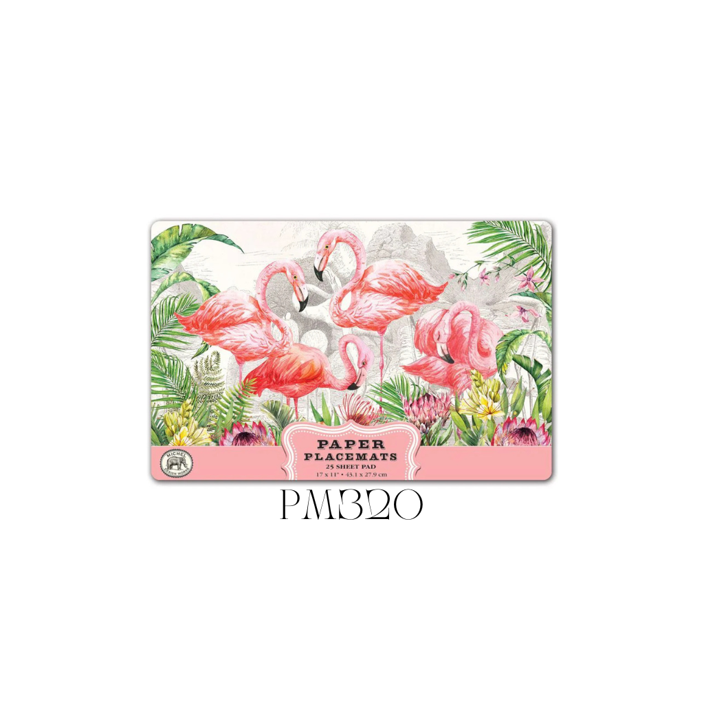 Flamingo Paper Placemats - Pack of 3