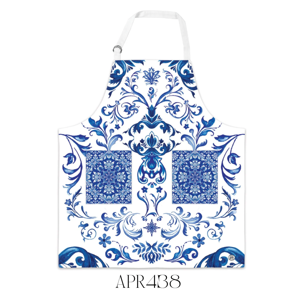 Indigo Seas Chef’s Apron with Pockets - Pack of 2