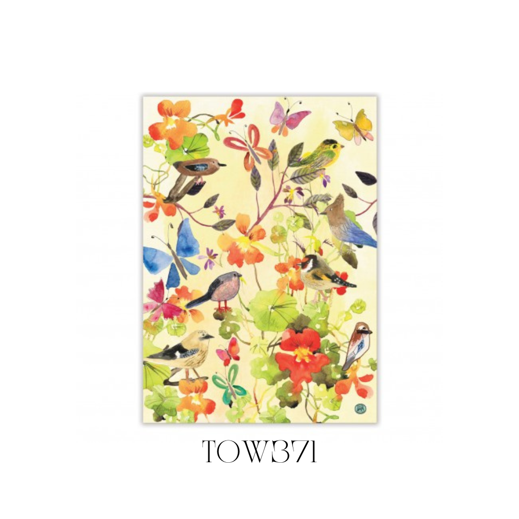 Birds and Butterflies Kitchen Towel - Pack of 3