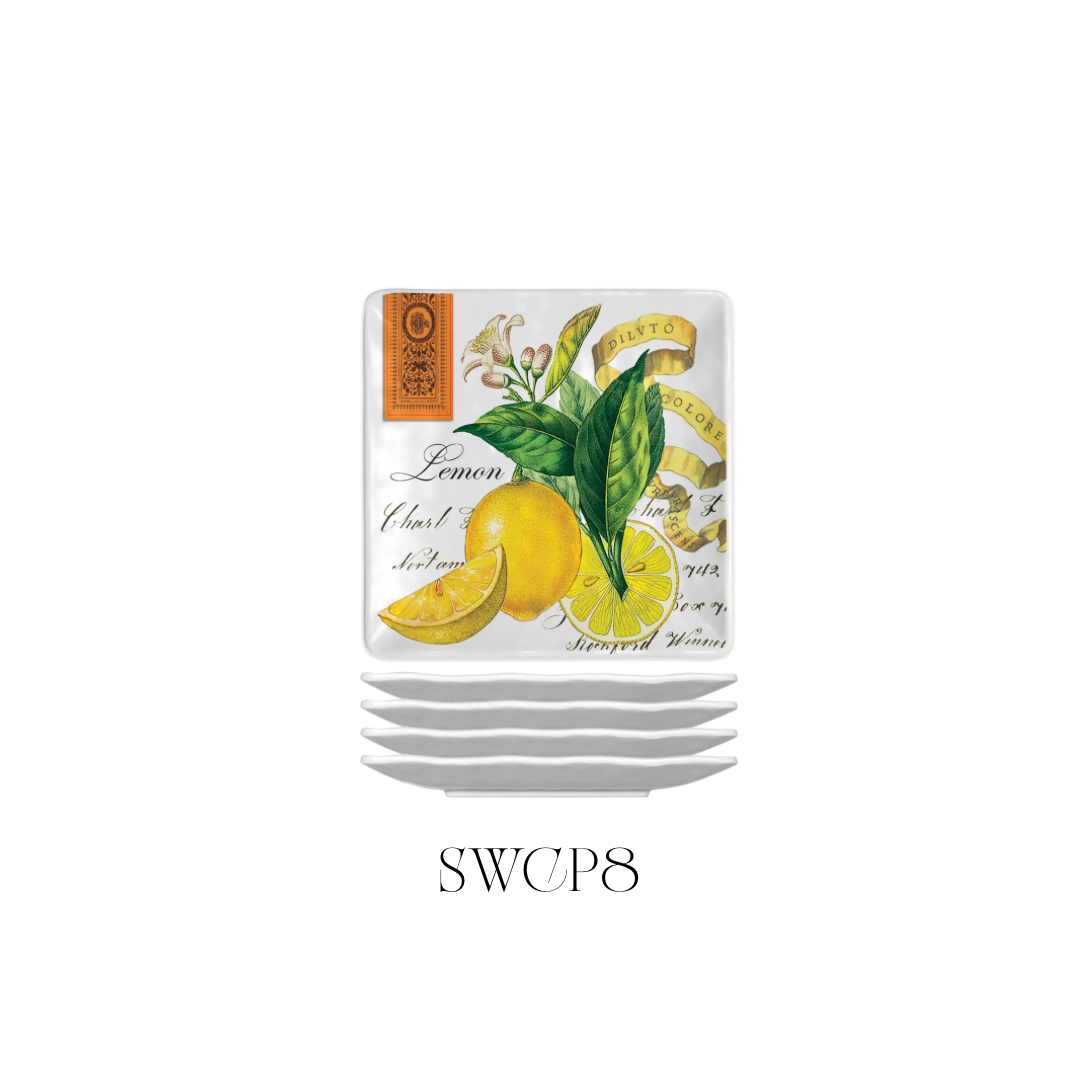 Lemon Basil Seas Canapé Plates set of 4 - Pack of 2