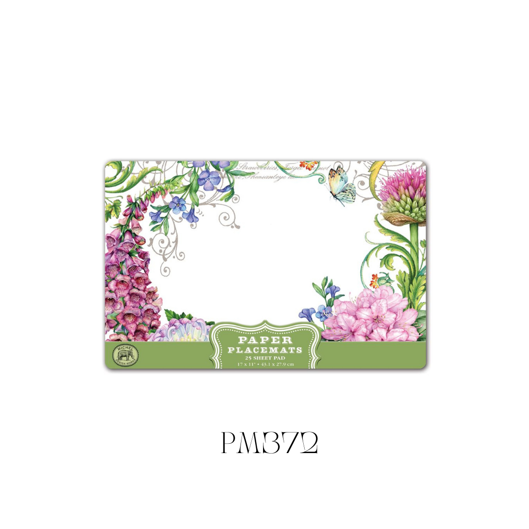 Deborah’s Garden Paper Placemats - Pack of 3