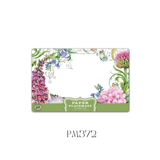 Deborah’s Garden Paper Placemats - Pack of 3