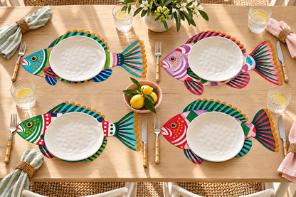 Go Fish Die-Cut Placemats - Set of 12