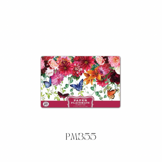 Sweet Floral Melody Paper Placemats - Pack of 3