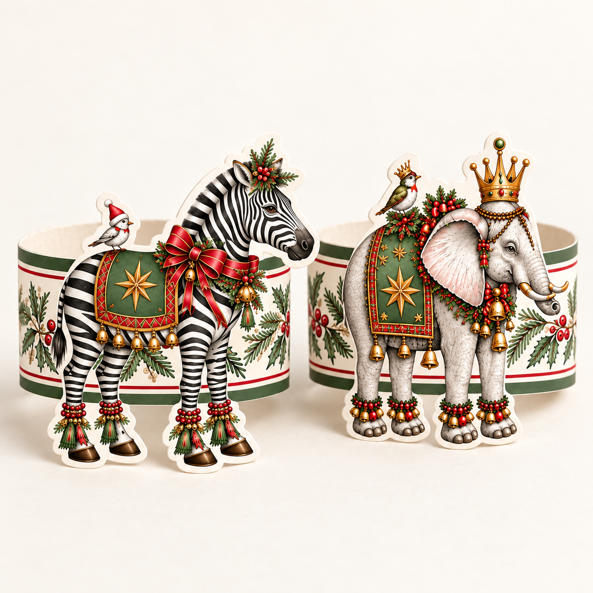 Christmas Safari Napkin Rings - Pack of 8