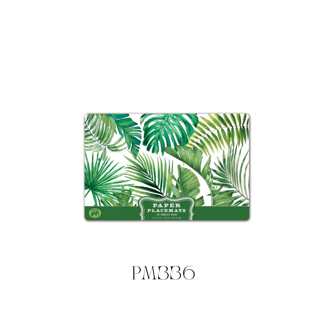 Palm Breeze Paper Placemats - Pack of 3