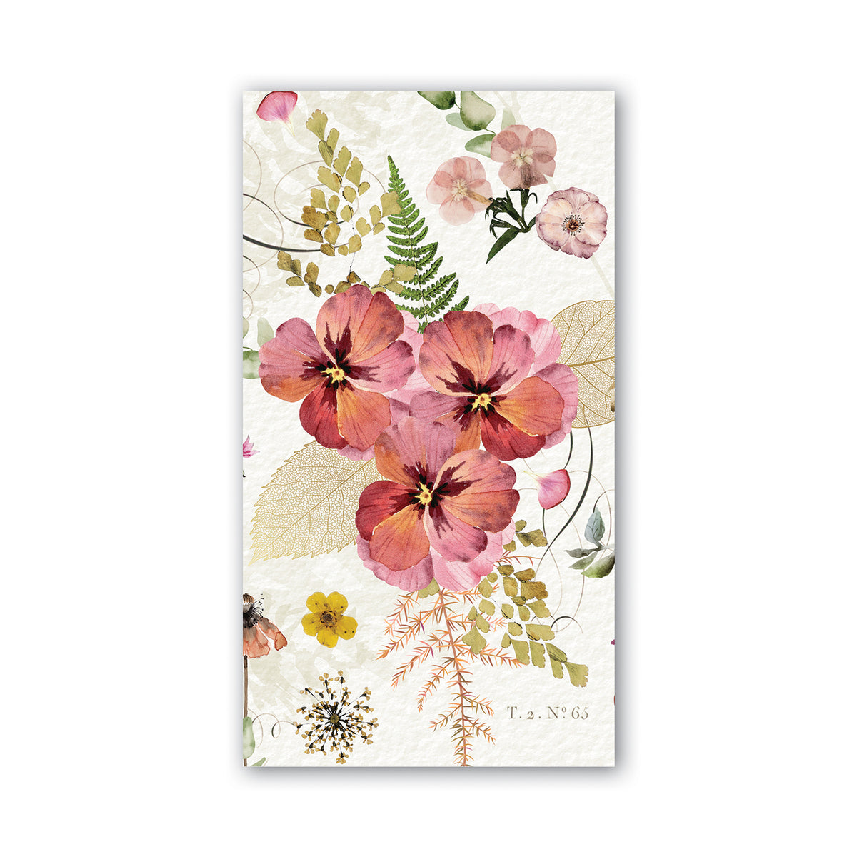 Pressed Flowers Hostess Napkin - Pack of 6