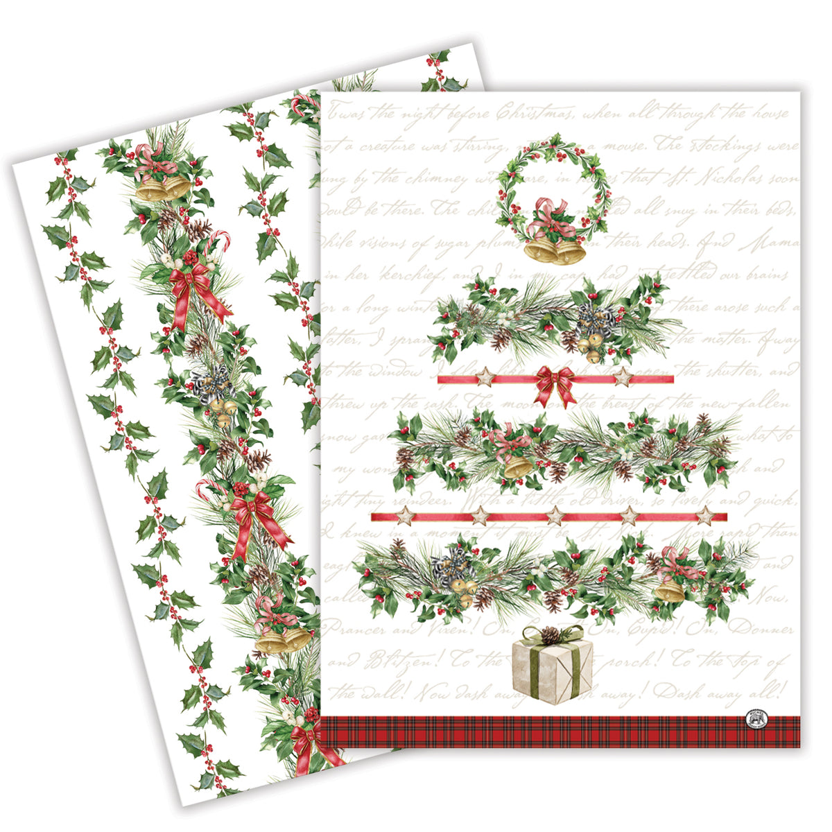 Holiday Garland Kitchen Towel - Set of 2 - Pack of 3