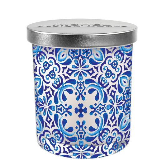 Indigo Seas Decorative Glass Candle - Pack of 4