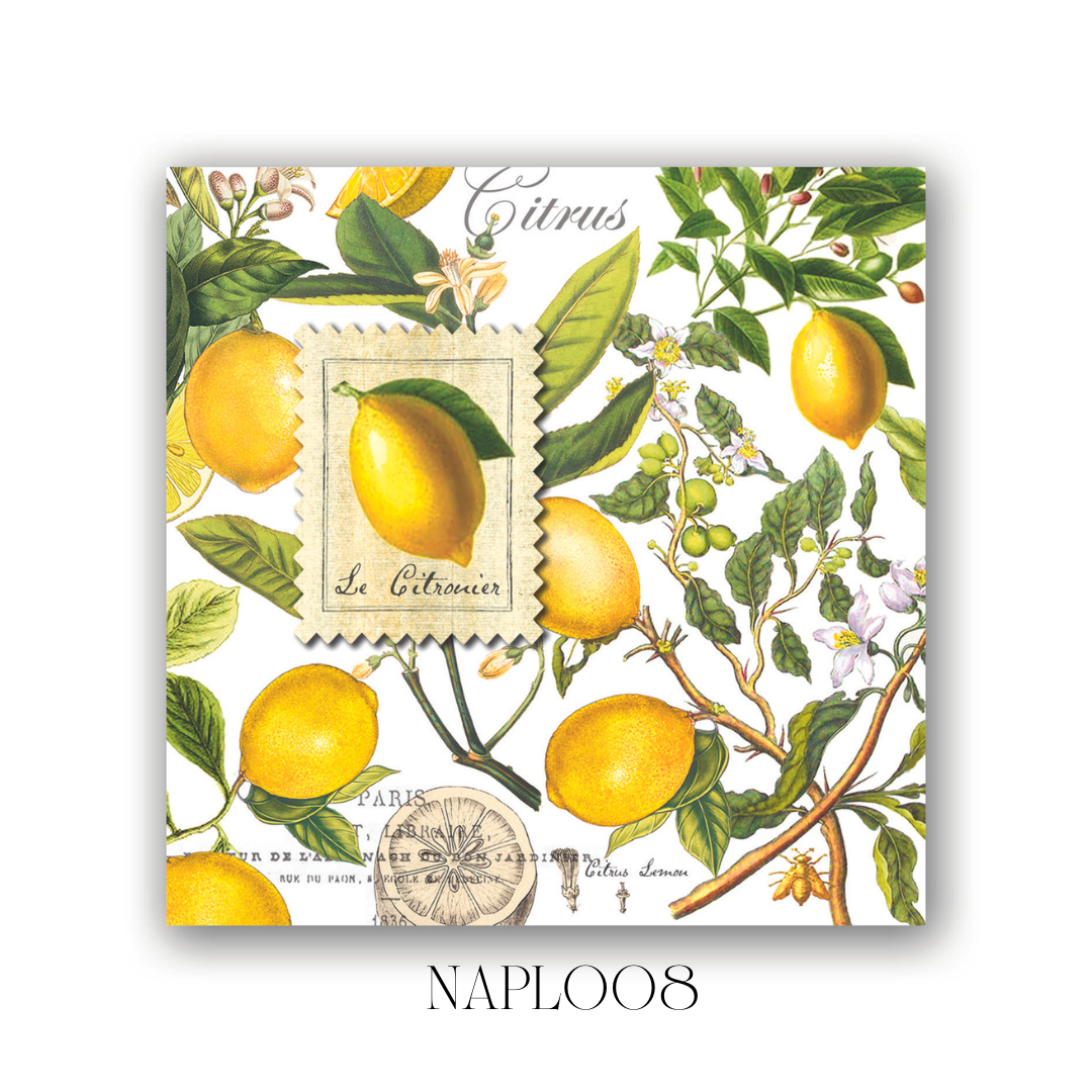 Lemon Basil Luncheon Napkin - Pack of 6