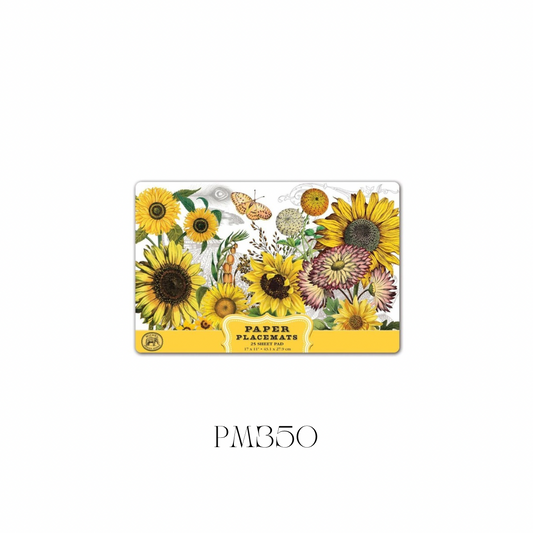 Sunflower Paper Placemats - Pack of 3