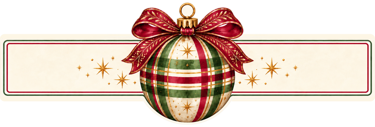 Christmas Tartan Bauble Napkin Ring - Pack of 8