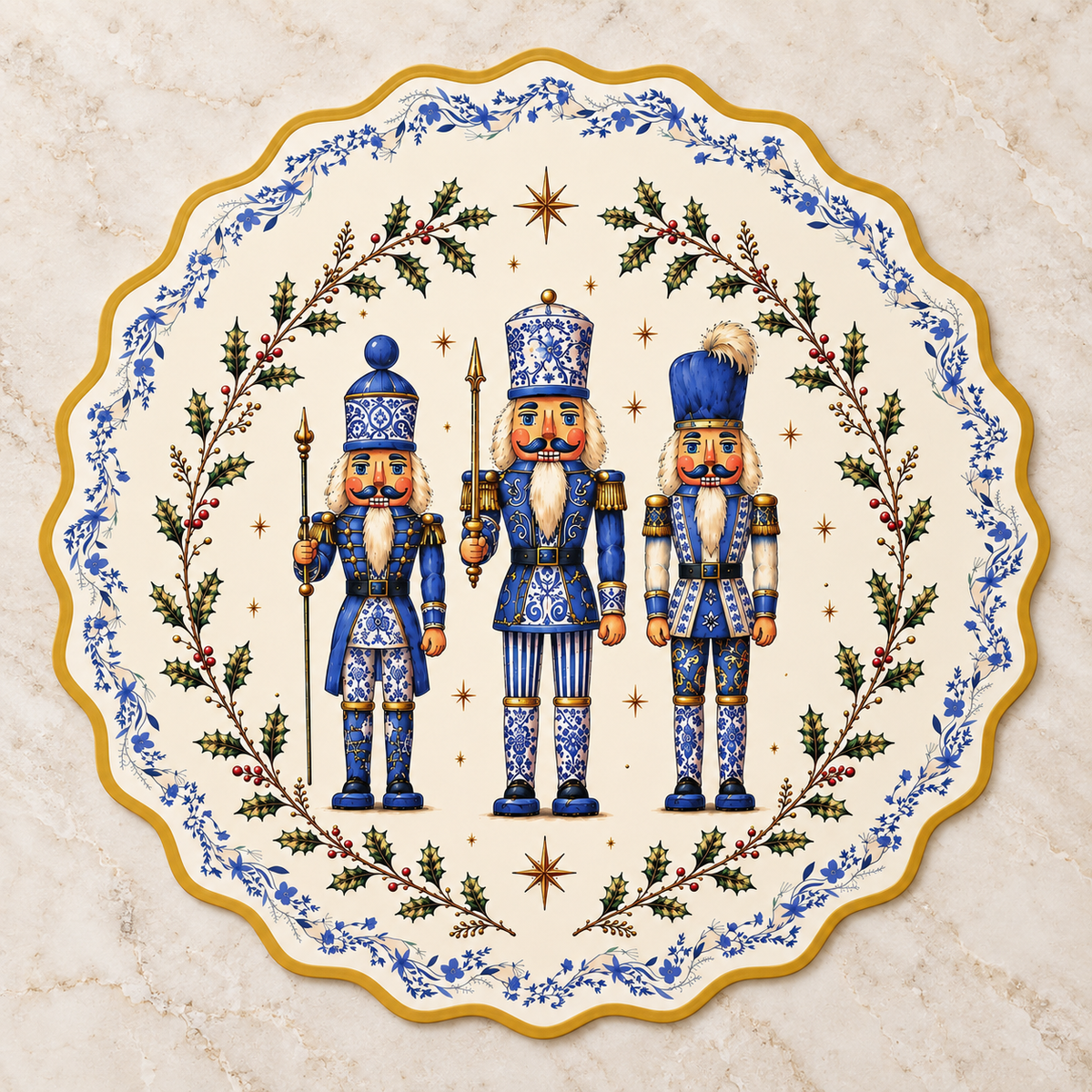 Delft Nutcracker Grand Paper Placemats – Set of 12
