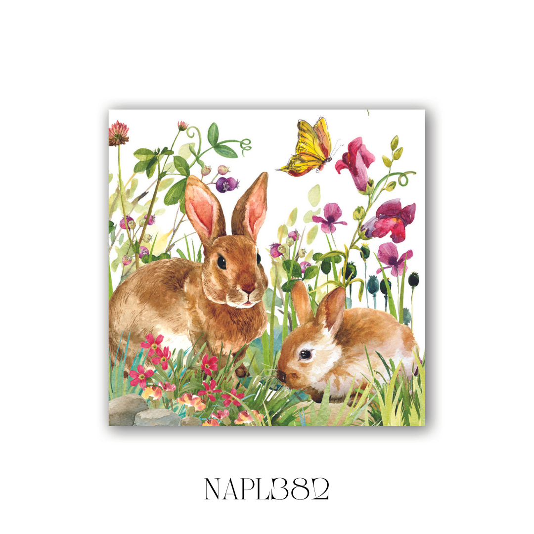 Bunny Meadow Luncheon Napkin - Pack of 6