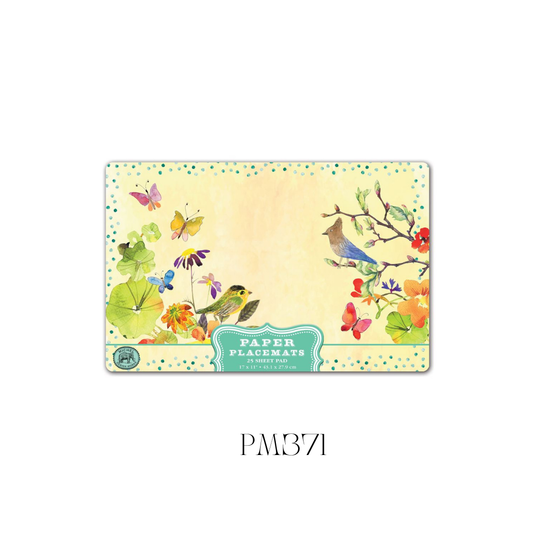 Birds and Butterflies Paper Placemats - Pack of 3