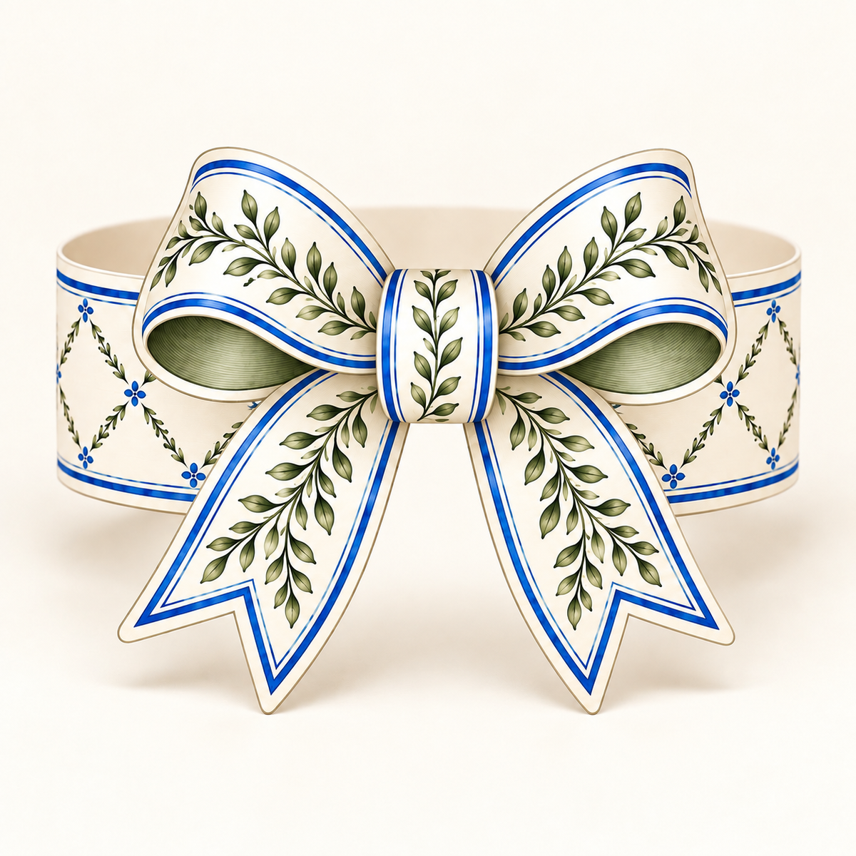 Botanical Blue Bow Napkin Rings - Pack of 8