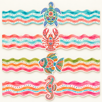 Sea Menagerie Napkin Rings - Pack of 8