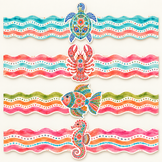 Sea Menagerie Napkin Rings - Pack of 8