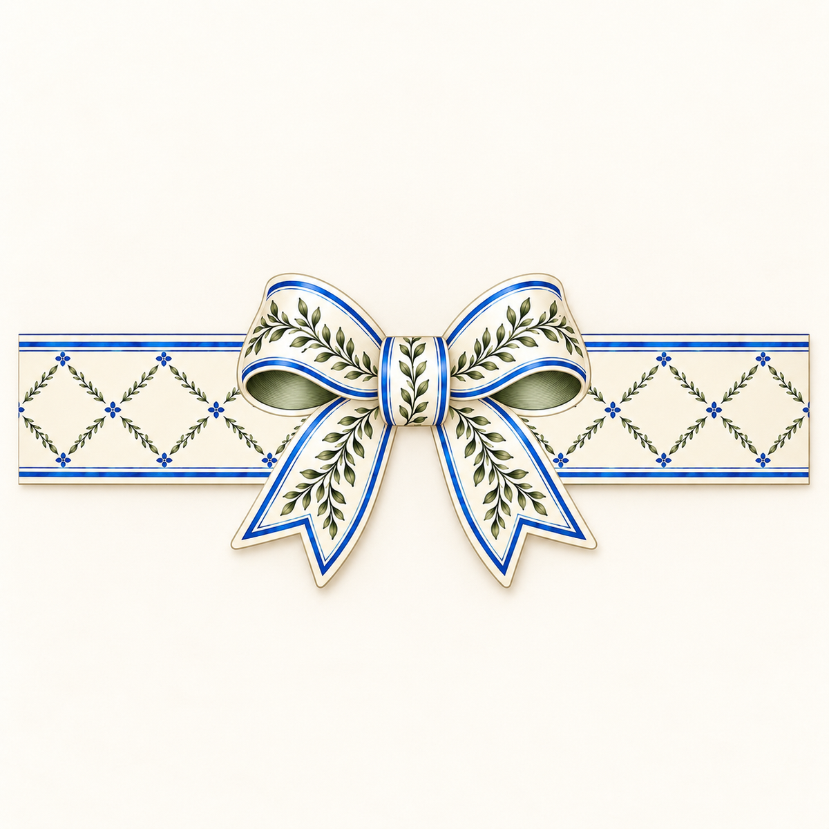 Botanical Blue Bow Napkin Rings - Pack of 8