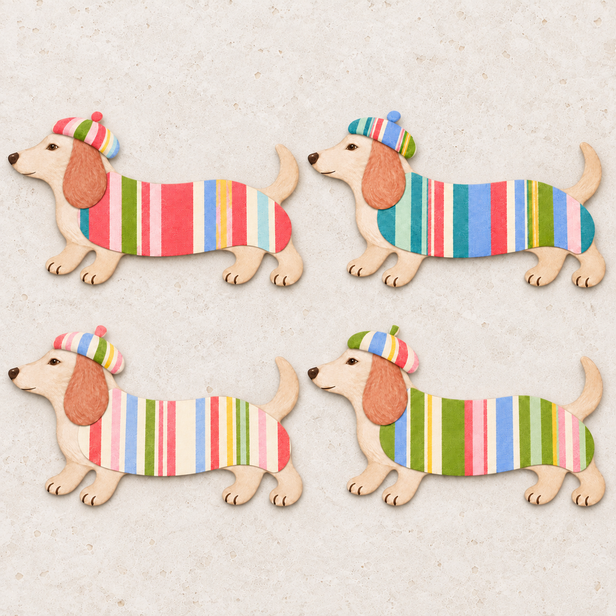 Long Lunch Dachshund Placemats - Set of 12 placemats