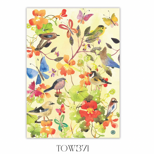 Birds and Butterflies Kitchen Towel - Pack of 3