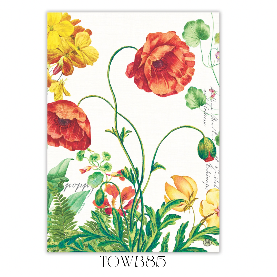 Poppies and Posies Kitchen Towel - Pack of 2