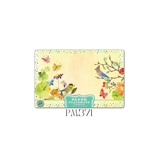 Birds and Butterflies Paper Placemats - Pack of 3