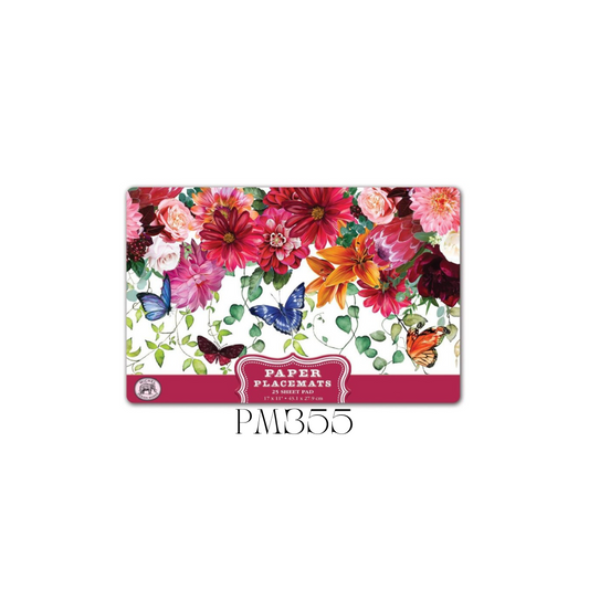 Sweet Floral Melody Paper Placemats - Pack of 3