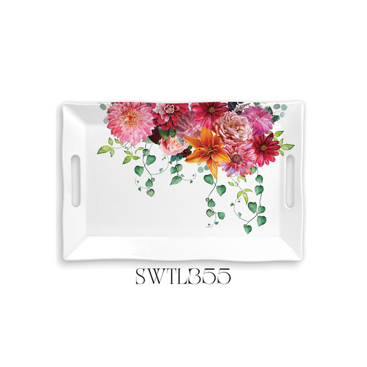 Sweet Floral Melody Melamine Large Tray - Pack of 2