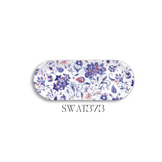 Paisley and Plaid Melamine Accent Tray - Pack of 2