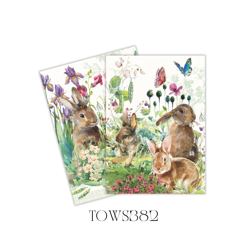 Bunny Meadow Kitchen Towel - Set of 2 - Pack of 3