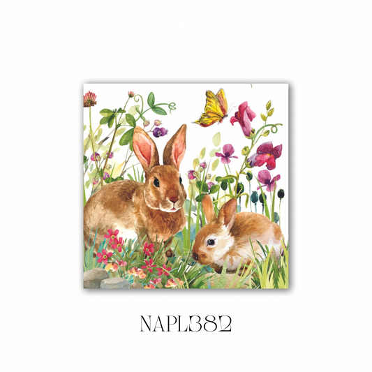 Bunny Meadow Luncheon Napkin - Pack of 6
