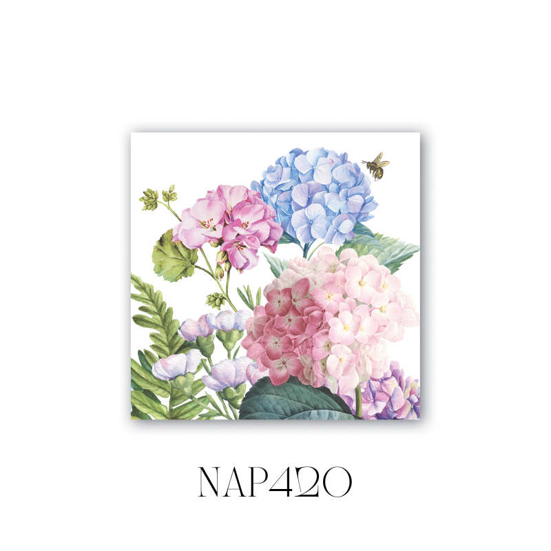 Wild Hydrangea Cocktail Napkin - Pack of 6