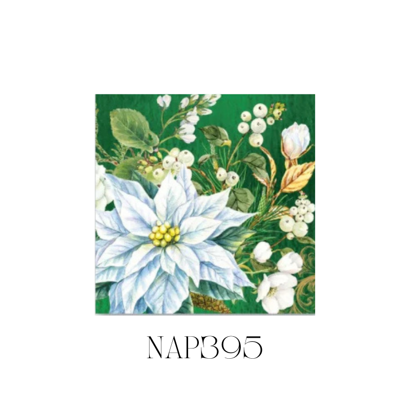 Winter Blooms Cocktail Napkin - Pack of 6