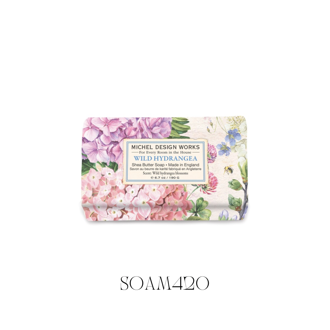 Wild Hydrangea Medium Bath Soap Bar - Pack of 6