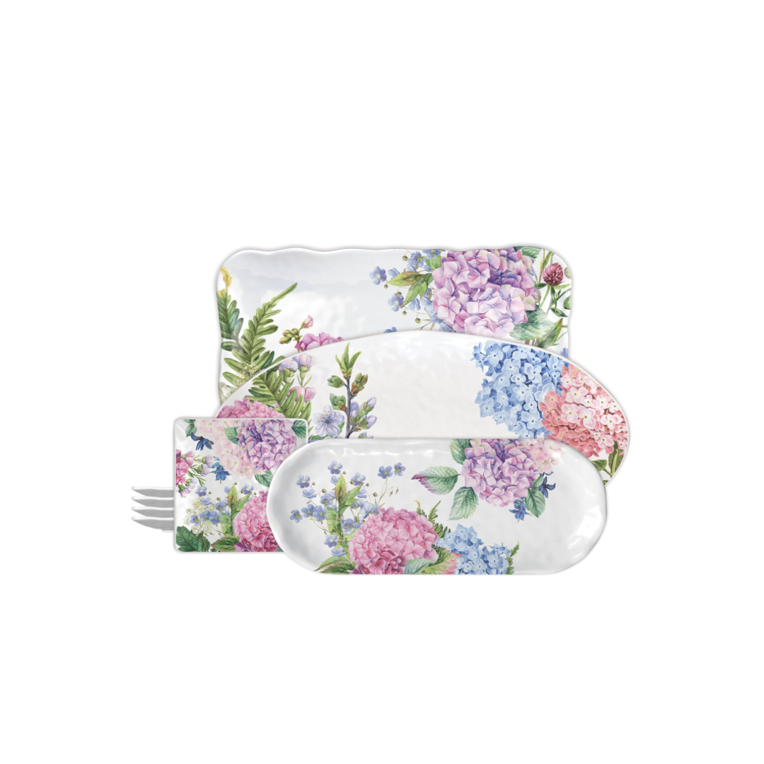 Wild Hydrangea Seas Canapé Plates set of 4 - Pack of 2